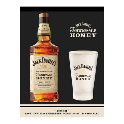Pack Jack Daniels Honey 750cc + 1 Vaso