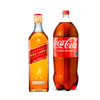 Pack Johnnie Walker Etiqueta Roja 1l + Coca Cola Original 3l