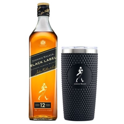 PACK JW BLACK: 1x Whisky Johnnie Walker Black 40° 750cc +1x Tumbler