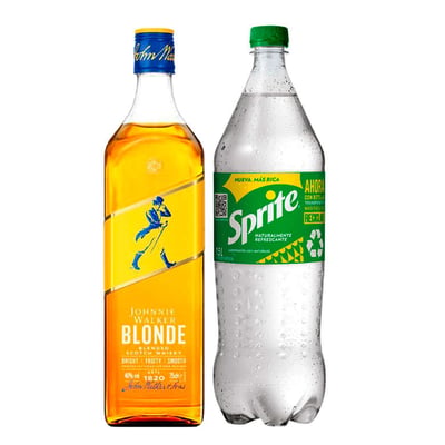 Pack JW Blonde-Sprite: Whisky Johnnie Walker Blonde 750cc 40º alc. + Bebida Sprite 1.5 lts.