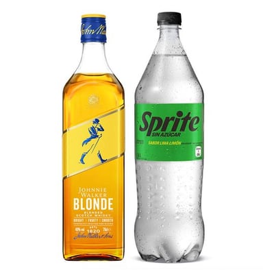 Pack JW Blonde-Sprite Zero: Whisky Johnnie Walker Blonde 750cc 40º alc. + Sprite Zero 1.5 lts.