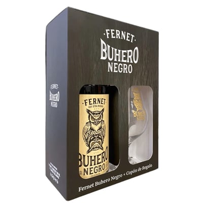 Pack Licor Fernet Buhero Negro 700cc + Copa