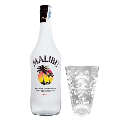 PACK MALIBU: 1x Ron Malibu 750cc + 1x Vaso Malibu