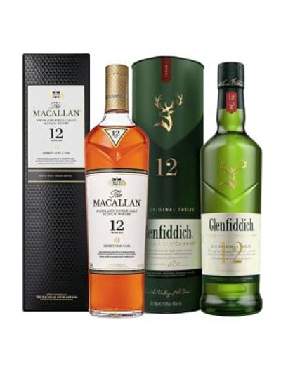 Pack Oferta Macallan Sherry Cask 12 Años+ Glenfiddich 12 Años