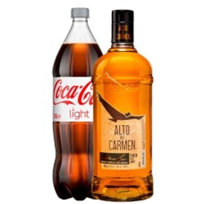 Pack Pisco Alto Del Carmen Roble Del Sur 35° 1.000 cc + Coca-Cola light 1.5lt
