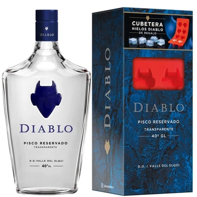 Pack Pisco Diablo Transparente 700cc + Cubetera