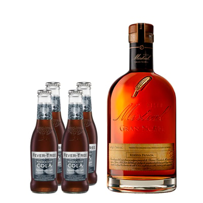 Pack Pisco Mistral Gran Nobel 40° 700cc + x4 Fever Tree Light Madagascan Cola 200ml