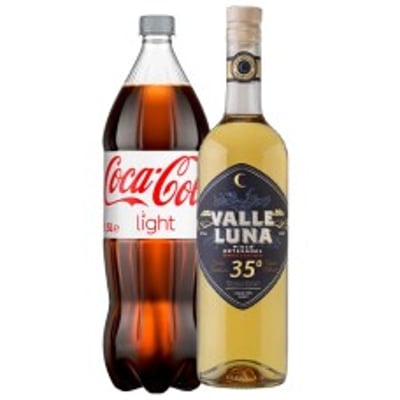 Pack Pisco Valle Luna 35° envejecido 750cc + Coca-Cola light 1.5lt