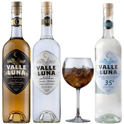 Pack Pisco Valle Luna 750cc + Copa