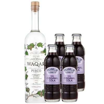 Pack Pisco Waqar + 4 Original Cola Franklin&Sons