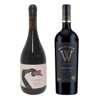 PACK PREMIUM SPRING: Vino Cygnus Carignan 750cc + Vino Cousiño Macul W Cabernet Sauvignon 750cc
