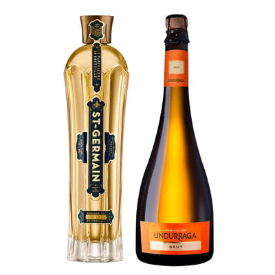 PACK SAINT GERMAIN - UNDURRAGA BRUT: 1x Saint Germain Licor de Flores de Sauco 750cc + 1x Espumante Undurraga Brut 750cc