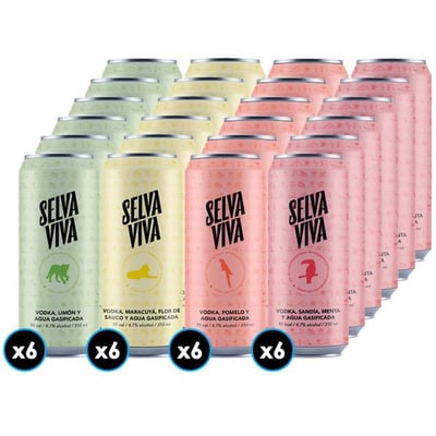 PACK SELVA VIVA N°2: 24x Variedades Bebidas Premium Selva Viva 310cc
