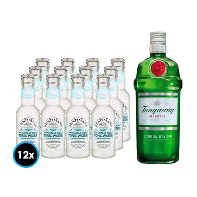 PACK TANQUERAY FENTIMANS (Light Tonic Water): Gin Tanqueray 700cc 47.3ºalc. + 12x Bebida Premium Fentimans Light Tonic Water 200cc