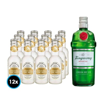 PACK TANQUERAY FENTIMANS (Tonic Water): Gin Tanqueray 700cc 47.3ºalc. + 12x Bebida Premium Fentimans Tonic Water 200cc
