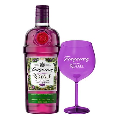 PACK TANQUERAY ROYALE + COPA: 1x Gin Tanqueray Royale 700cc + 1x Copón Tanqueray Acrílica Morada