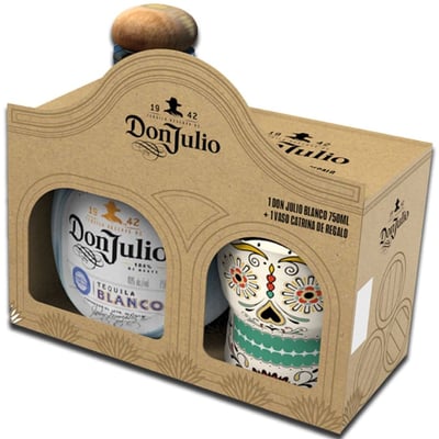 Pack Tequila Don Julio Blanco 100% Agave 750cc + Vaso Catrina