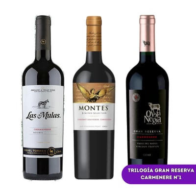 Pack Trilogía Gran Reserva N°1 - Carmenere - 750ml
