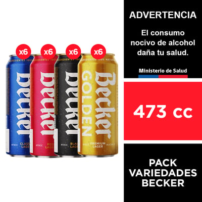 Pack Variedades Cerveza Becker 473 Cc
