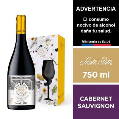 Pack Vino Floresta Cabernet Sauvignon 750 Ml. + Copa