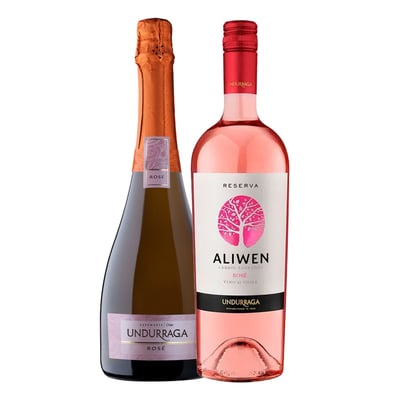 Pack Vino Undurraga Aliwén Rosé 750cc + Espumante Undurraga Rosé 750cc