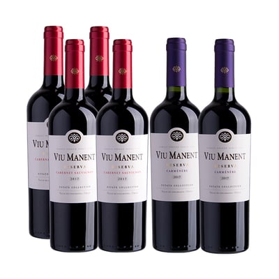 Pack Vino Viu Manent Estate 4 Cabernet Sauvignon + 2 Carmenere Botella 750cc