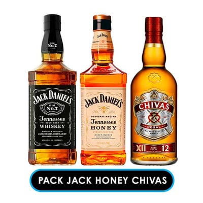 Pack Whiskey 3x Jack Daniel´s Honey 750cc