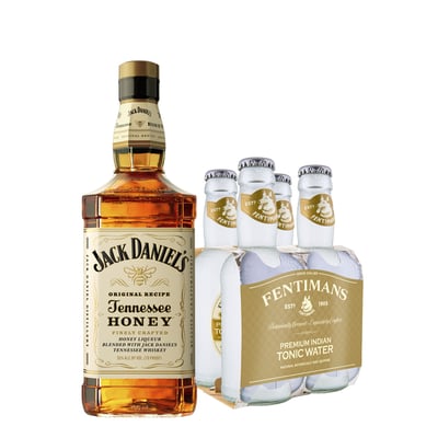 Pack Whiskey Jack Daniel´s Honey 750cc + 4x Fentimans Tonic Water 200cc