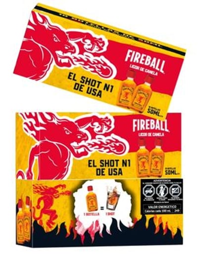Pack Whisky Canela Fireball 50ml 33° alc.