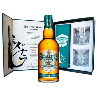 Pack Whisky Chivas Regal Mizunara 700cc 40°alc. + 2 Vasos.