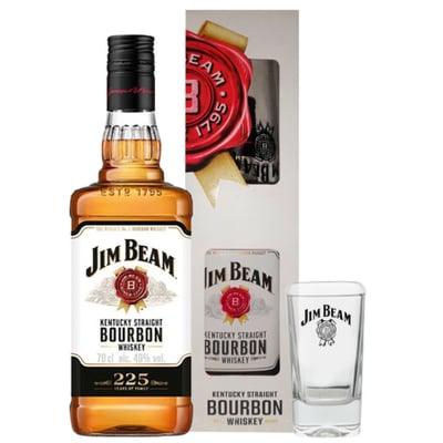 Pack Whisky Jim Beam - Bourbon 750ml + Vaso