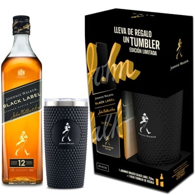 Pack Whisky Johhnie Walker Black 750cc + Vaso Tumbler