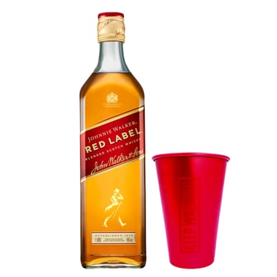 Pack Whisky Johnnie Walker - Red Label 1L + Vaso Original