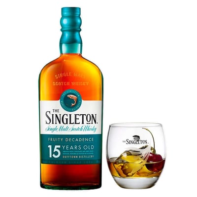 PACK WHISKY THE SINGLETON 15 AÑOS: 1X Whisky The Singleton 15 años 700cc + 1X Vaso