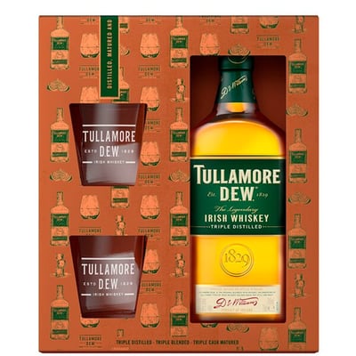 Pack Whisky Tullamore Dew 700cc + 2 Vasos