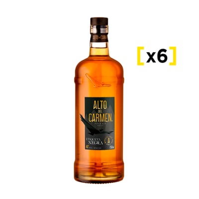 Pisco Alto Del Carmen Etiqueta Negra 40° Botella 750cc X6
