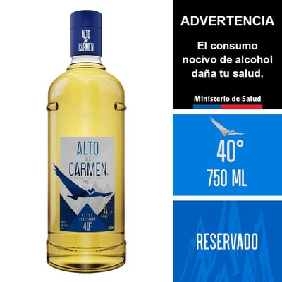 Pisco Alto del Carmen reservado 40° botella 750 cc