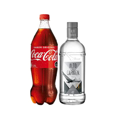 Pisco Alto Del Carmen Transparente 750cc + Coca Cola Original 1.5lt