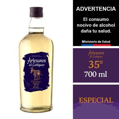 Pisco Artesanos del Cochiguaz especial 35° botella 700 cc