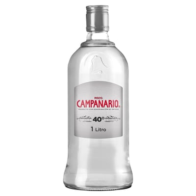 Pisco Campanario Transparente 40° Botella 1l