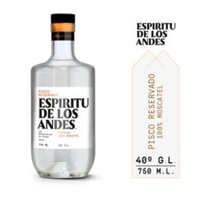 Pisco Espíritu de Los Andes 40° Botella 750 cc