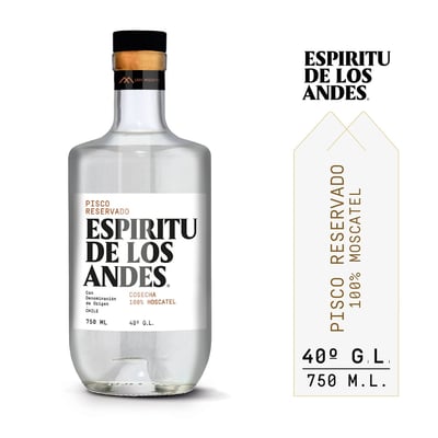 Pisco Espíritu de los Andes botella 750 cc