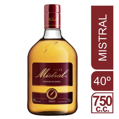 Pisco Mistral 40° reservado botella 750 cc