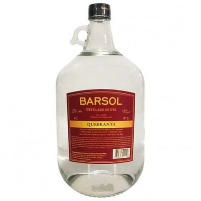 Pisco Peruano Barsol 40° - Quebranta 4 Litros