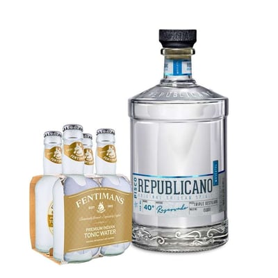 Pisco Republicano Moscatel Triple Destilado 750cc 40º alc. + 4x Bebida Premium Fentimans Tonic Water 200cc