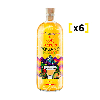 Pisco Secreto Peruano Mango Sour 1 Litro X6