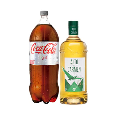 Promo Alto Del Carmen 35° Botella 1lt + Coca Cola Light 3lt
