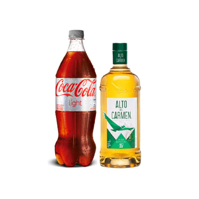 Promo Alto Del Carmen 35° Botella 750cc + Coca Cola Light 1.5l