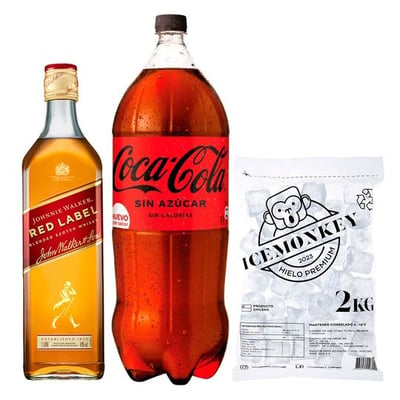 PROMO JW RED LABEL 1L + BEBIDA ZERO 3L + HIELO: