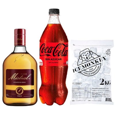 PROMO MISTRAL 40° + BEBIDA ZERO 1.5 LTS + HIELO: